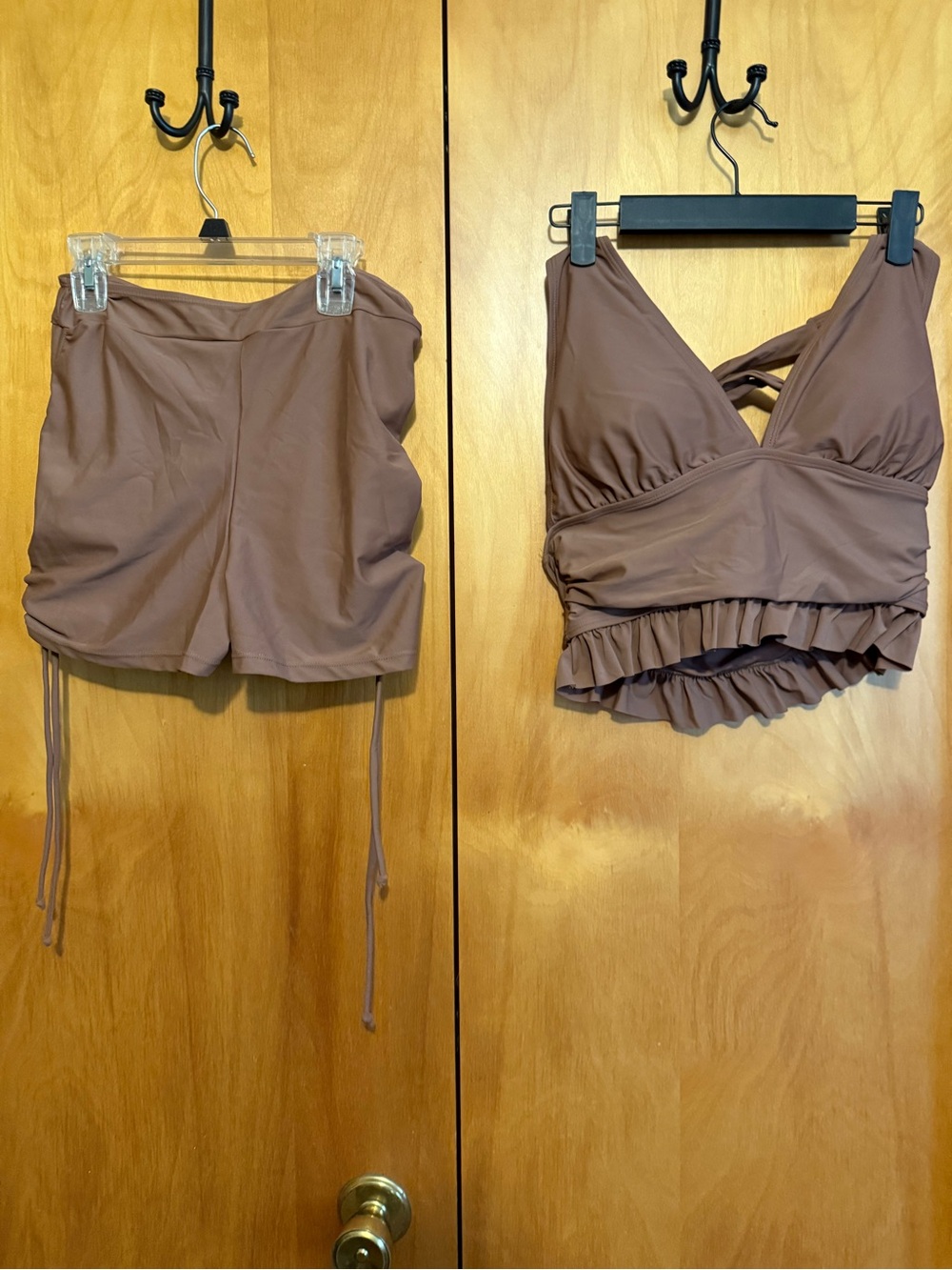 Two-Piece  NWOT Ruffled Swim Set - Top & High-Waist Bottoms